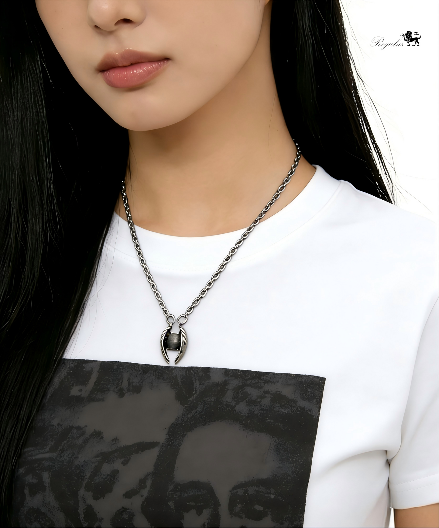 Iron Meteorite Wing Pendant, Stainless Steel, Cosmic Strength Jewelry