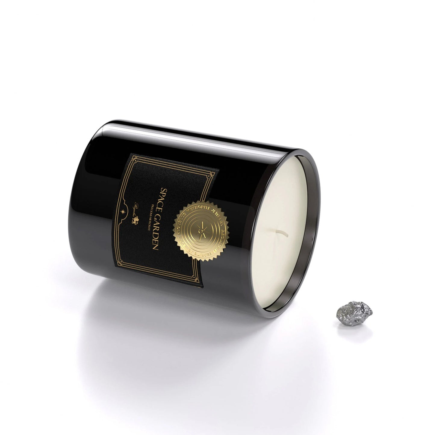 Meteorite Candle,Amber Candle,Campo Del Cielo with Candle,Amber Sandalwood Fragrance,Pure Natural Soy Wax,SPACE GARDEN,
