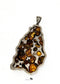 Pallasite Meteorite Pendant, Olive Green Crystal, Stainless Steel