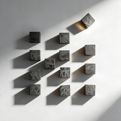 Iron Meteorite Cube, Widmanstätten Pattern, Space Gift