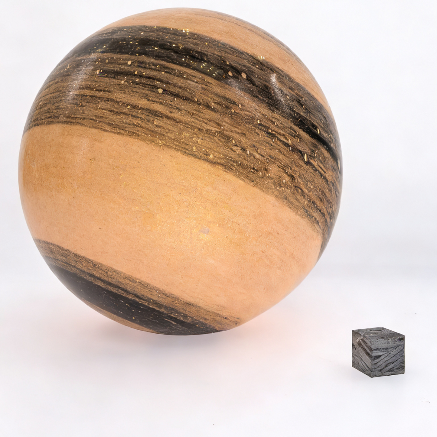 Iron Meteorite Cube, Widmanstätten Pattern, Space Gift