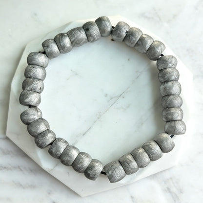 Iron Meteorite Muonionalusta Meteorite Bracelet: 4.5 Billion Year Old Cosmic Jewelry wrist size 19cm