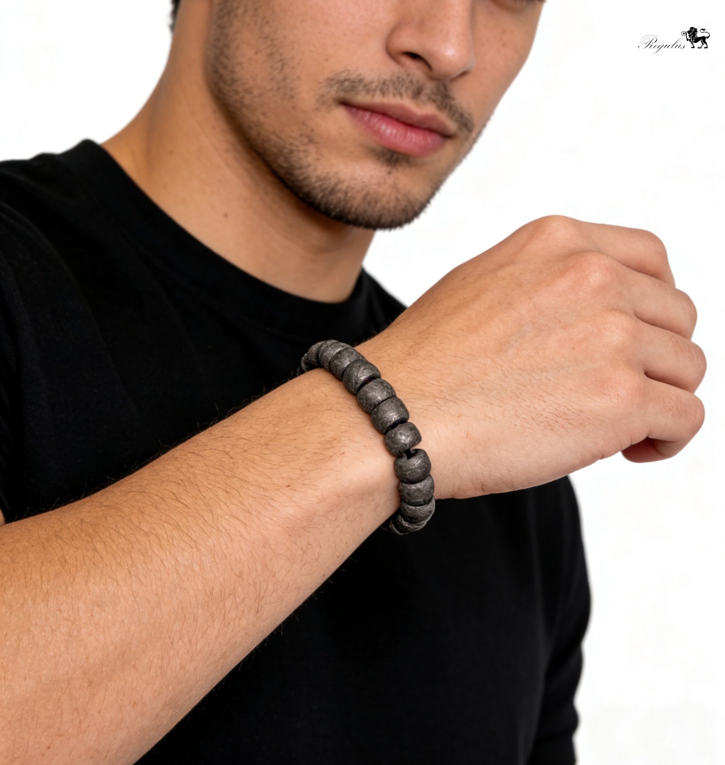 Iron Meteorite Muonionalusta Meteorite Bracelet: 4.5 Billion Year Old Cosmic Jewelry wrist size 19cm