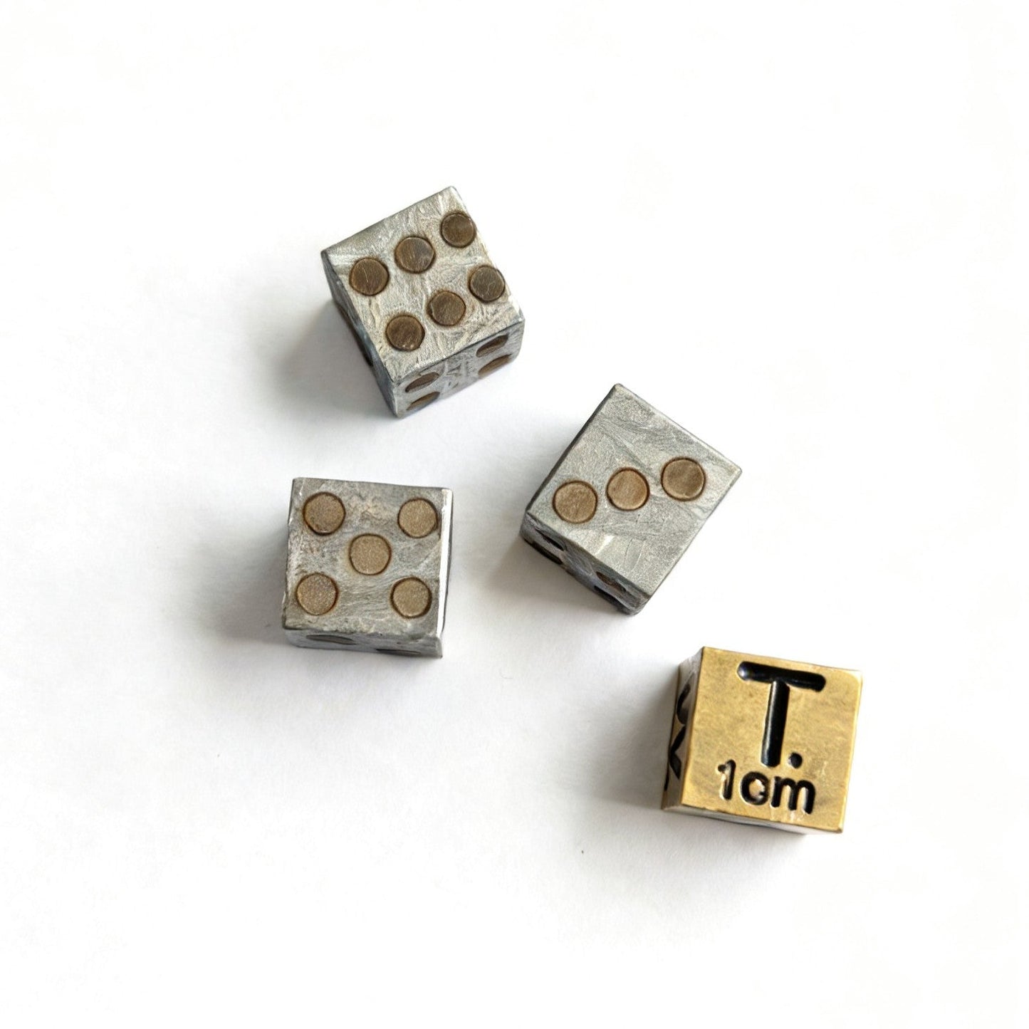 Genuine Iron Meteorite Dice, Widmanstätten Pattern, Polyhedral Gaming Dice