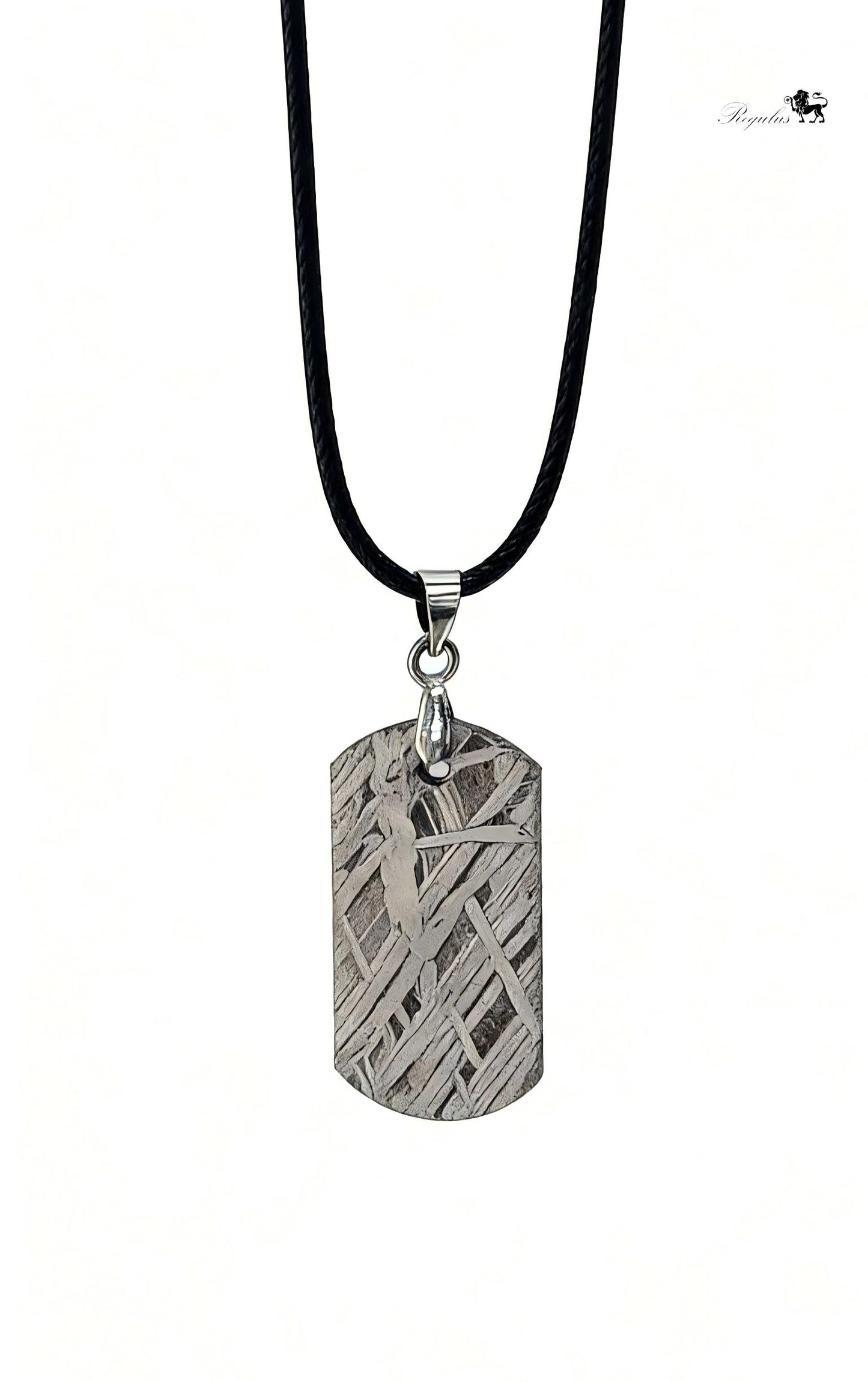 Meteorite Dog Tag Pendant, 4.5 Billion Year Old Space Amulet, Raw Universe Jewelry