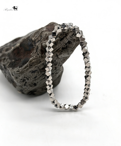 Iron Meteorite Cube Bracelet, 4.5 Billion Year Old Space Rock, Geometric Anniversary Gift