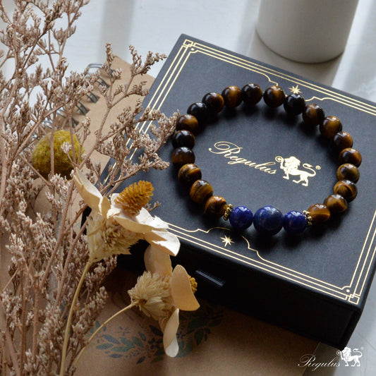 lapis lazuli Beads Bracelet-,Natural Stone Healing Meditation Balance Bracelet,Spiritual Protection Inner Peace Anxiety Relief Gift