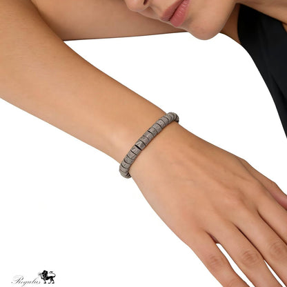 Widmanstätten Iron Meteorite Bracelet, 4.5 Billion Year Old Cosmic Jewelry