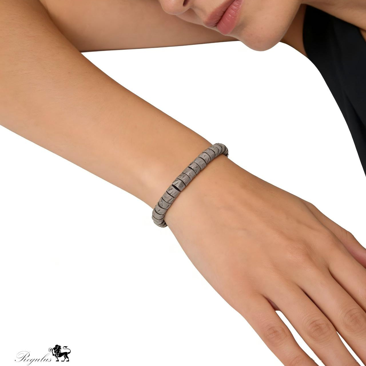 Widmanstätten Iron Meteorite Bracelet, 4.5 Billion Year Old Cosmic Jewelry