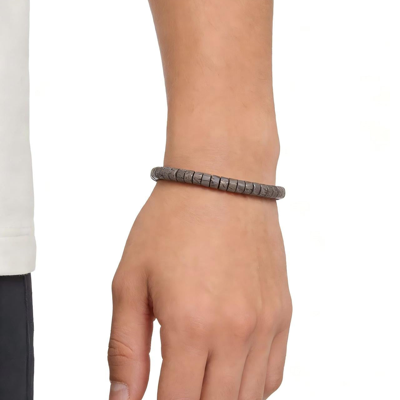 Widmanstätten Iron Meteorite Bracelet, 4.5 Billion Year Old Cosmic Jewelry