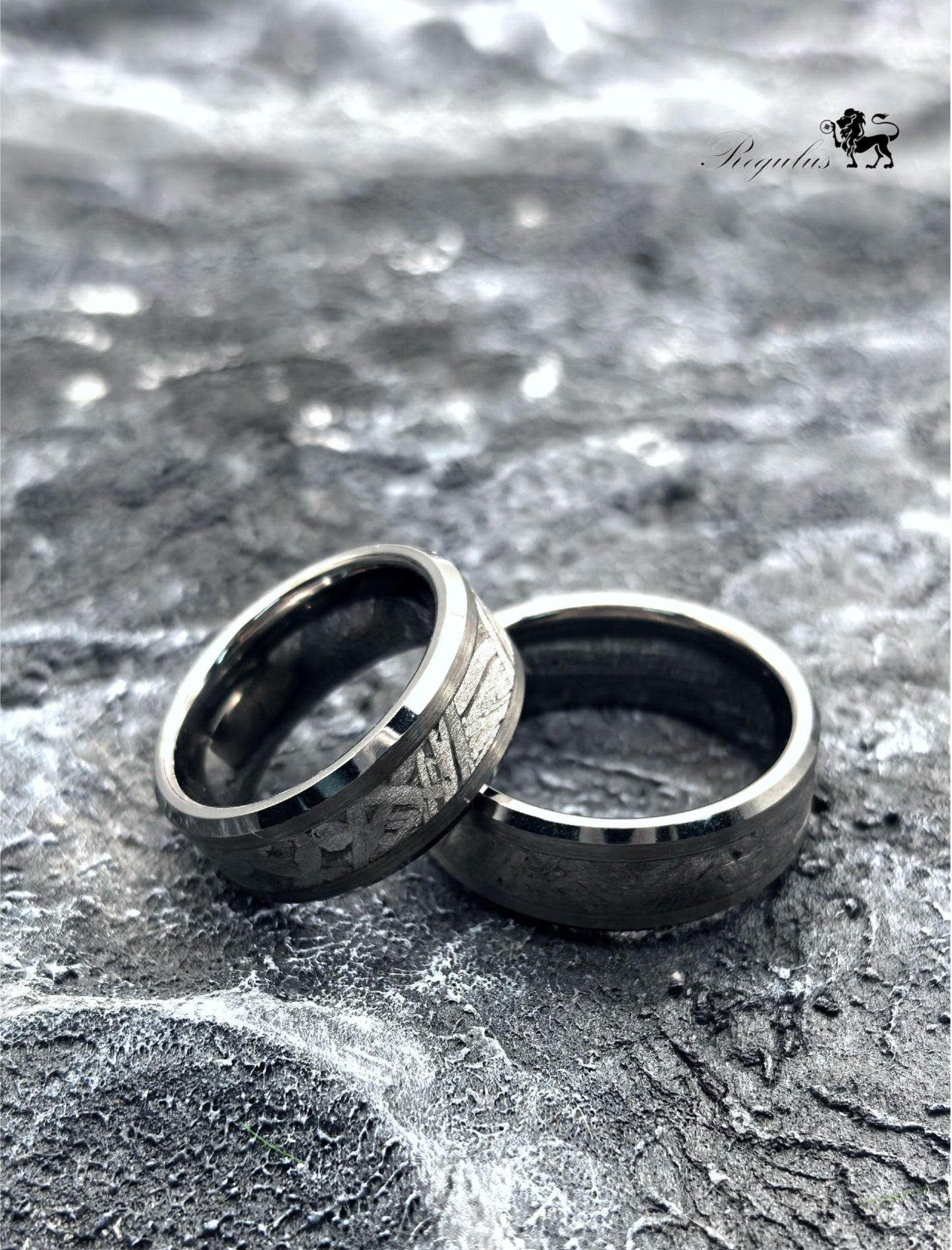 Iron Meteorite Tungsten Ring for Men and Women,space gift