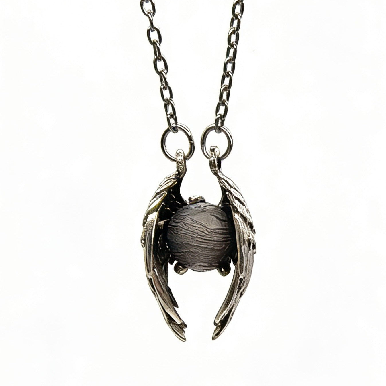 Iron Meteorite Wing Pendant, Stainless Steel, Cosmic Strength Jewelry