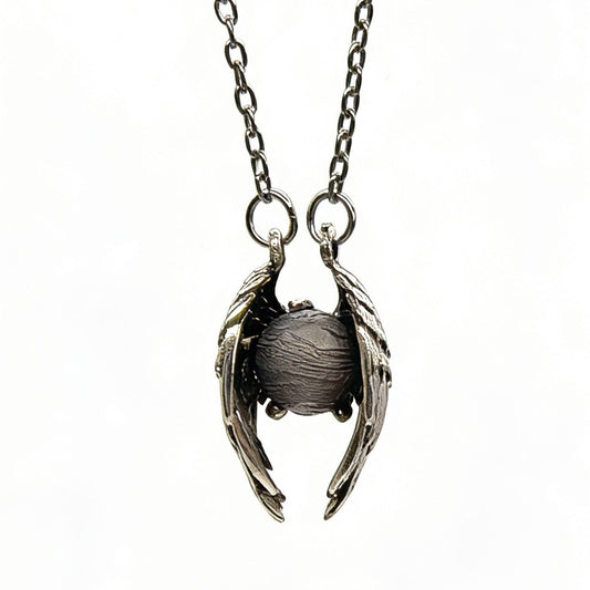 Iron Meteorite Wing Pendant, Stainless Steel, Cosmic Strength Jewelry