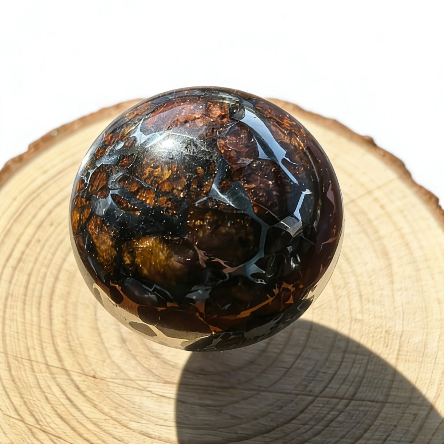 Pallasite Meteorite Ball, Around 2.5cm, Cosmic Gift,Space Rock Crystal Ball,Mineral Specimen