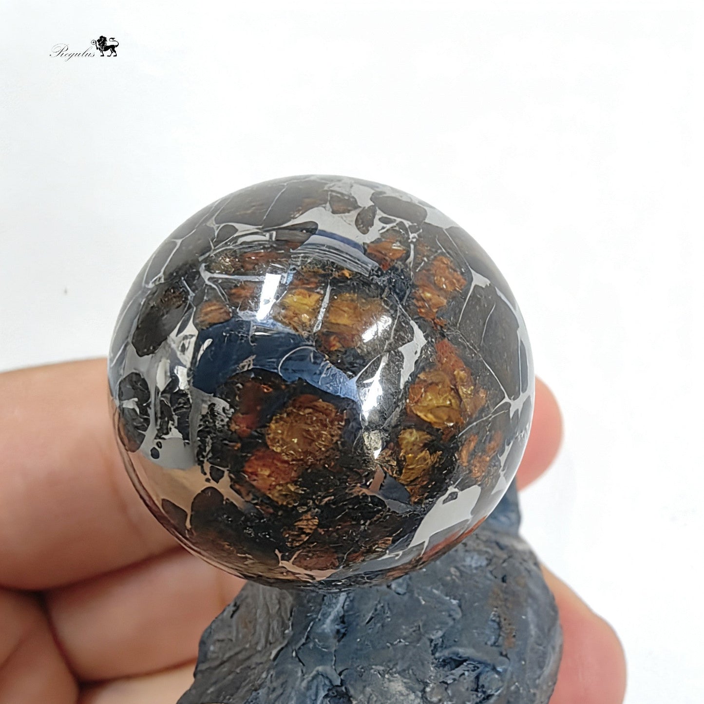 Pallasite Meteorite Ball, Around 2.5cm, Cosmic Gift,Space Rock Crystal Ball,Mineral Specimen