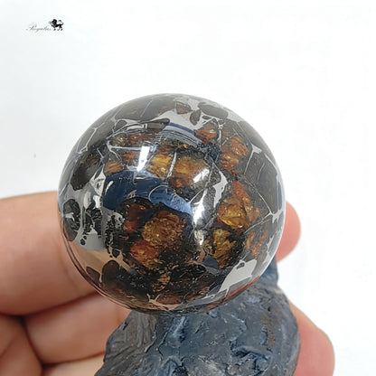 Pallasite Meteorite Ball, Around 2.5cm, Cosmic Gift,Space Rock Crystal Ball,Mineral Specimen