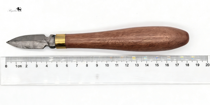 Handmade Muonionalusta Meteorite Tea Knife, Cosmic Widmanstätten Pattern, Natural Wood Handle,Around 16cm