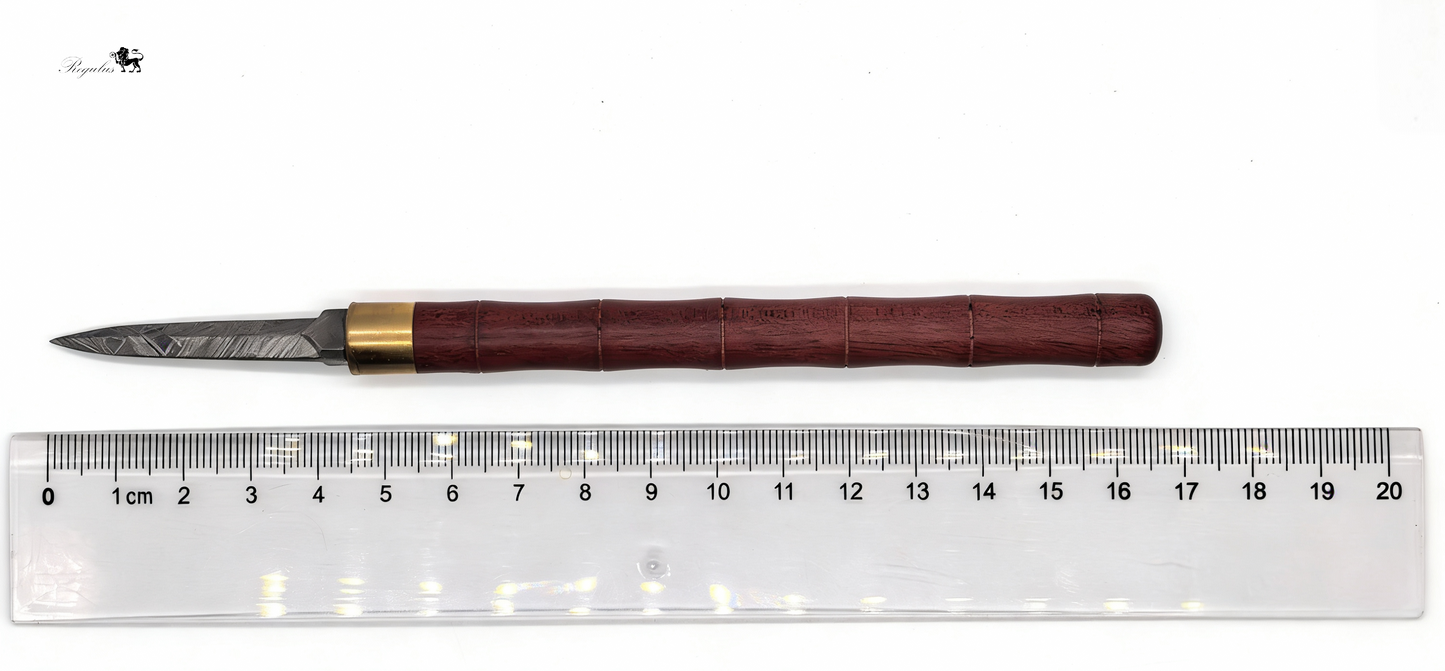 Handmade Muonionalusta Meteorite Tea Knife, Cosmic Widmanstätten Pattern, Natural Wood Handle,Around 16cm