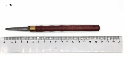 Handmade Muonionalusta Meteorite Tea Knife, Cosmic Widmanstätten Pattern, Natural Wood Handle,Around 16cm