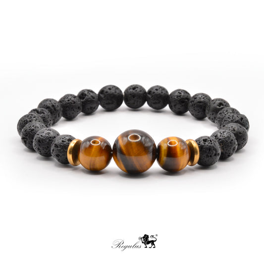 Lava Stone Beads Bracelet,Natural Tigers Eye Stone Healing Meditation Balance Bracelet-Spiritual Protection Inner Peace Anxiety Relief Gift