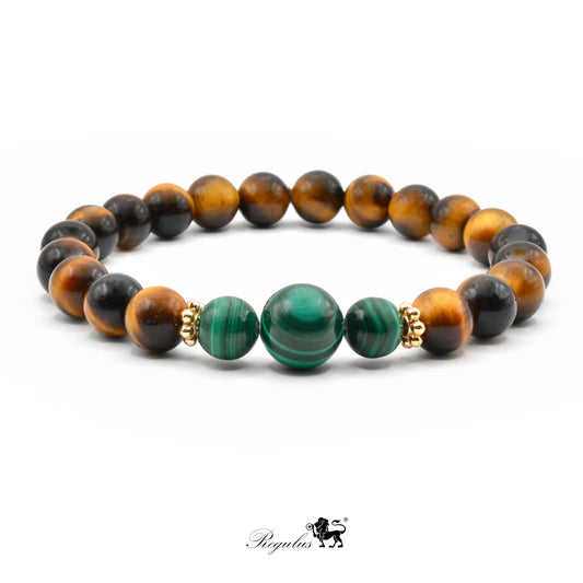 Malachite Beads Bracelet,Tiger's Eye Bracelet,Healing Meditation Balance Bracelet-Spiritual Protection Inner Peace Anxiety Relief Gift