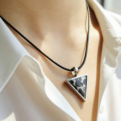 Pallasite Meteorite Triangle Pendant – Cosmic Olivine Crystal Jewelry, Outer Space Gift