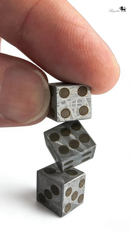 Genuine Iron Meteorite Dice, Widmanstätten Pattern, Polyhedral Gaming Dice