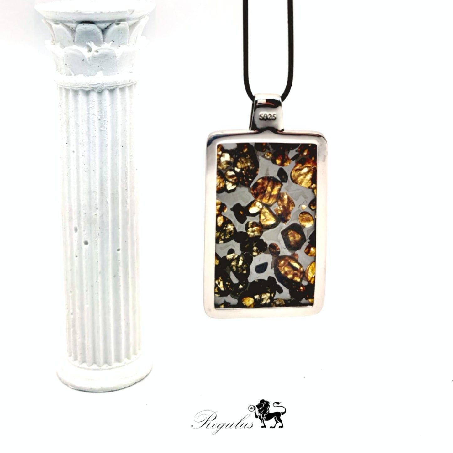 Pallasite Meteorite Pendant: Olive Green Crystal, 4.5 Billion Year Old Gem