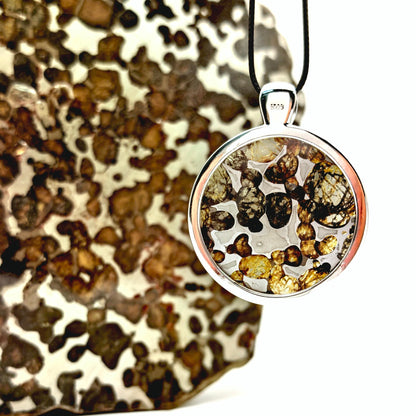 Pallasite Meteorite Pendant: Olive Green Crystal, 4.5 Billion Year Old Gem