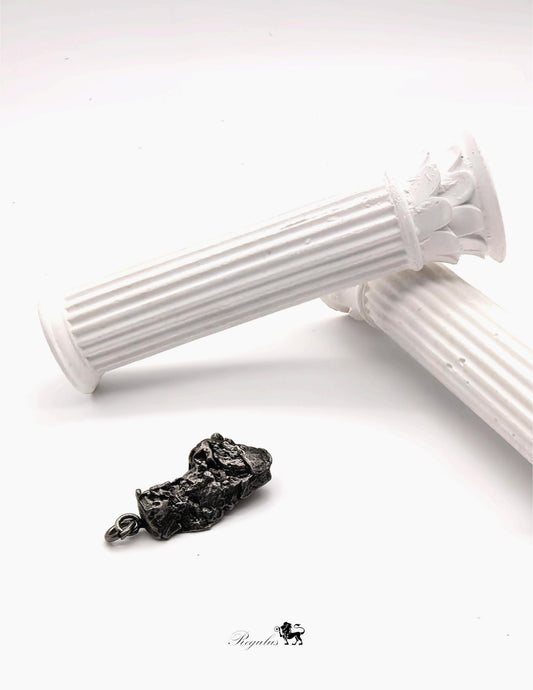 Aletai Iron Meteorite Pendant, Raw Cosmic Specimen