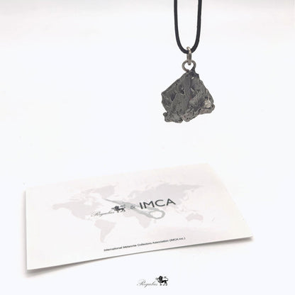 Aletai Iron Meteorite Pendant, Raw Cosmic Specimen