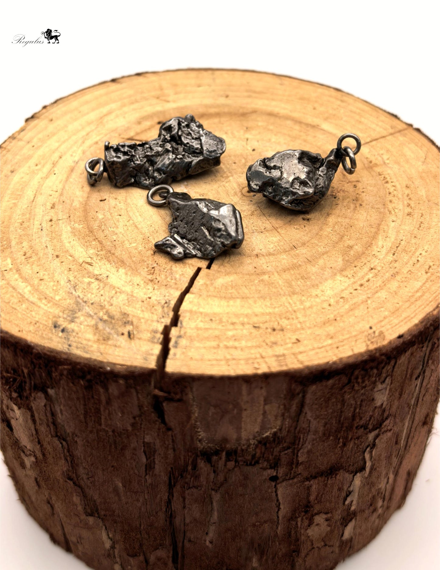 Aletai Iron Meteorite Pendant, Raw Cosmic Specimen