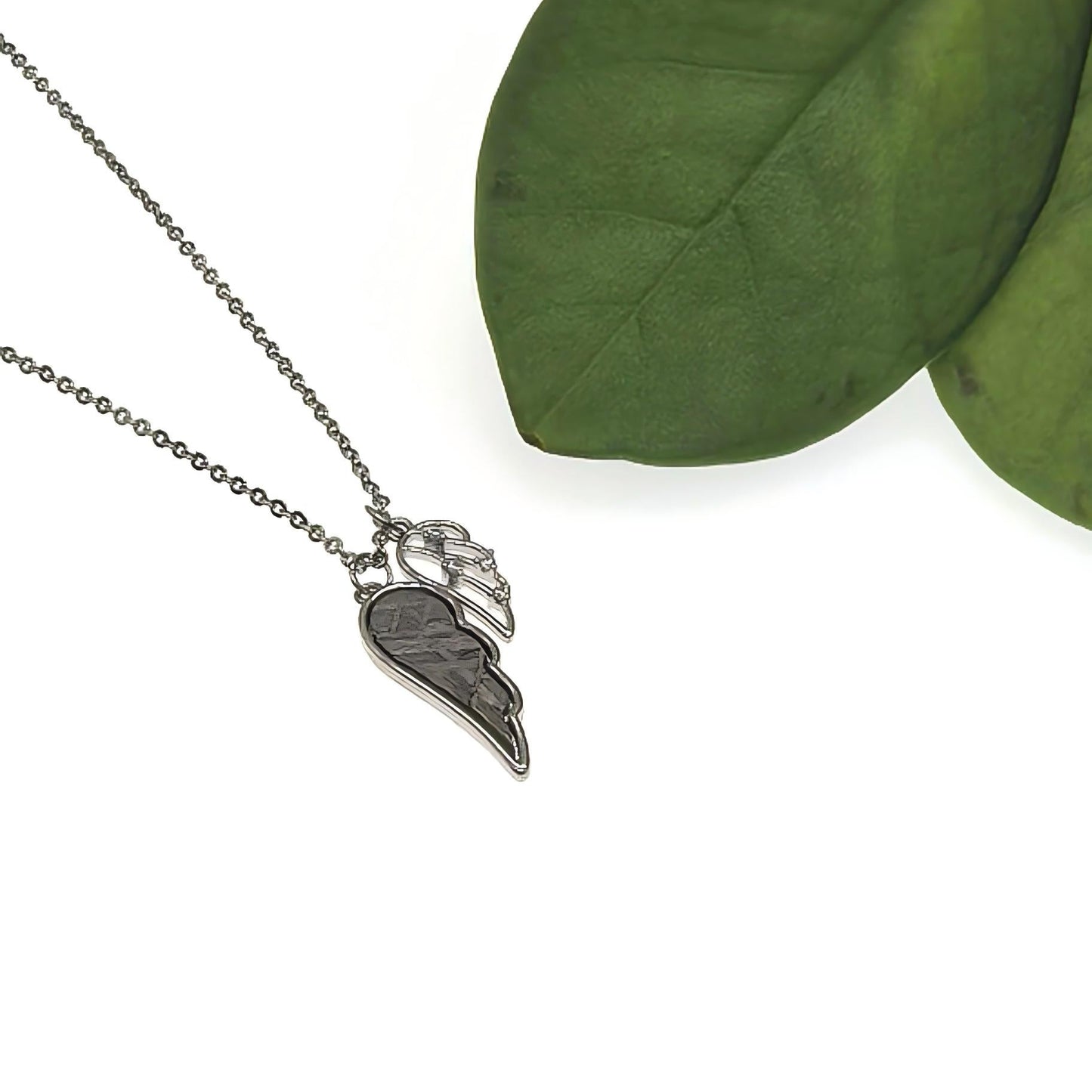 Muonionalusta Meteorite Angel Wing Necklace, Cosmic Pendant