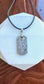 Meteorite Dog Tag Pendant, 4.5 Billion Year Old Space Amulet, Raw Universe Jewelry
