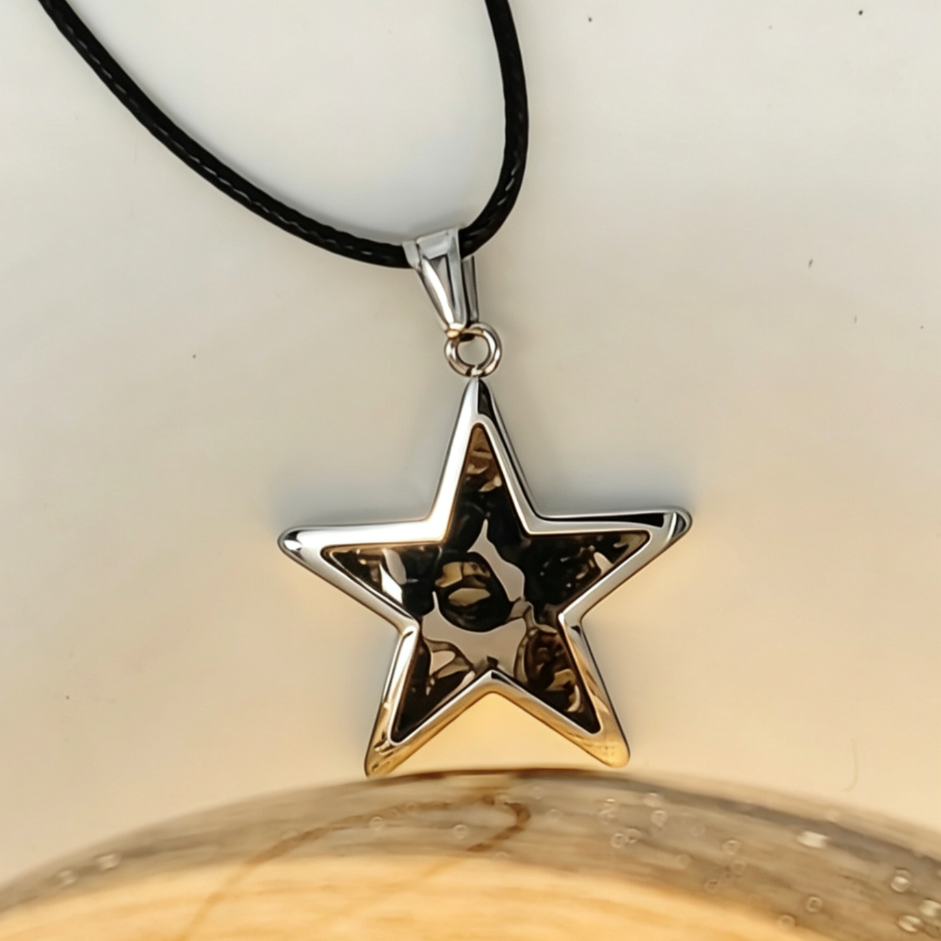 Natural Pallasite Meteorite Star Pendant,Around 2.7cm,Stainless Steel Necklace,Genuine Space Rock Jewelry, Cosmic Gift for Astronomy Lovers